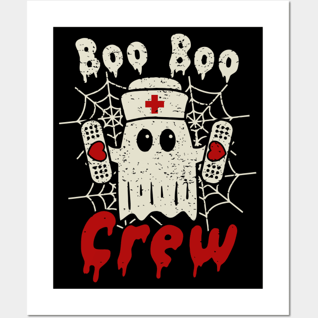 Boo Boo Crew // Cute Halloween Ghost Nurse Wall Art by SLAG_Creative